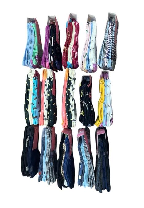 Sosete Dama, Inalte 3/set ,Culori diversificata ,Engros